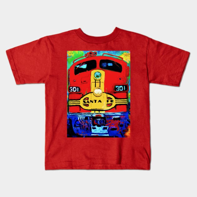 Santa Fe F Unit in Red Kids T-Shirt by JWCoenMathArt